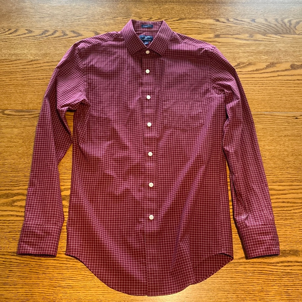 J.Crew burgundy plaid dress shirt